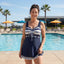 Women’s Striped Skirted Swim Dress