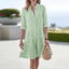 Women’s Striped Button Front Collared Mini Dress