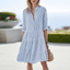 Women’s Striped Button Front Collared Mini Dress