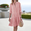 Women’s Striped Button Front Collared Mini Dress