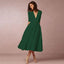 Women’s Stunning Deep V-Neck Midi Dress