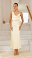 Women’s Stunning Cowl Neck Midi Wedding Guest Dress