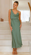 Women’s Stunning Cowl Neck Midi Wedding Guest Dress