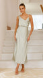 Women’s Stunning Cowl Neck Midi Wedding Guest Dress