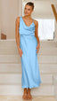 Women’s Stunning Cowl Neck Midi Wedding Guest Dress