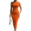 Women's Stunning One-Shoulder Bodycon Midi Dress