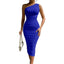 Women's Stunning One-Shoulder Bodycon Midi Dress