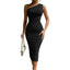 Women's Stunning One-Shoulder Bodycon Midi Dress