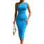 Women's Stunning One-Shoulder Bodycon Midi Dress