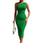 Women's Stunning One-Shoulder Bodycon Midi Dress