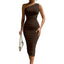 Women's Stunning One-Shoulder Bodycon Midi Dress
