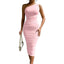 Women's Stunning One-Shoulder Bodycon Midi Dress