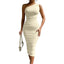 Women's Stunning One-Shoulder Bodycon Midi Dress