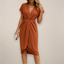 Women’s Stunning V-Neck Wrap Midi Dress
