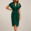 Women’s Stunning V-Neck Wrap Midi Dress