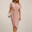 Women’s Stunning V-Neck Wrap Midi Dress