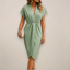 Women’s Stunning V-Neck Wrap Midi Dress