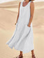 Women's Sleeveless Scoop Neck Loose Maxi Dress