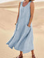 Women's Sleeveless Scoop Neck Loose Maxi Dress