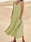 Women's Sleeveless Scoop Neck Loose Maxi Dress