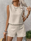 Women's Sleeveless Crop Top and Shorts Set