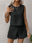 Women's Sleeveless Crop Top and Shorts Set