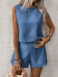 Women's Sleeveless Crop Top and Shorts Set
