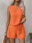 Women's Sleeveless Crop Top and Shorts Set