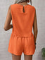 Women's Sleeveless Crop Top and Shorts Set