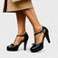 Women's T-Strap Bow Stiletto Platform Heels