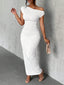 Women’s Ruched Off Shoulder Bodycon Maxi Dress