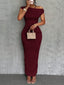 Women’s Ruched Off Shoulder Bodycon Maxi Dress