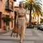 Women’s Turtleneck Beige Sweater Dress