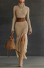 Women’s Turtleneck Beige Sweater Dress
