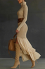 Women’s Turtleneck Beige Sweater Dress