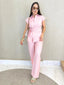 Women’s Two-Piece Button-Down Shirt And Pants Set