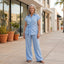 Women’s Two-Piece Button-Down Shirt And Pants Set