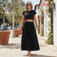 Women’s Two-Piece Crop Top And Pleated Maxi Skirt Set