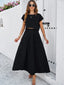 Women’s Two-Piece Crop Top And Pleated Maxi Skirt Set