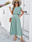 Women’s Two-Piece Crop Top And Pleated Maxi Skirt Set