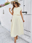 Women’s Two-Piece Crop Top And Pleated Maxi Skirt Set