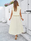 Women’s Two-Piece Crop Top And Pleated Maxi Skirt Set