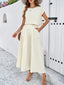 Women’s Two-Piece Crop Top And Pleated Maxi Skirt Set