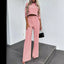 Women's Two-Piece Crop Top and Wide-Leg Pants Set