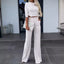 Women's Two-Piece Crop Top and Wide-Leg Pants Set