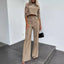 Women's Two-Piece Crop Top and Wide-Leg Pants Set
