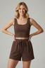 Women’s Two-Piece Sleeveless Crop Top And Shorts Set