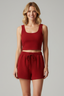 Women’s Two-Piece Sleeveless Crop Top And Shorts Set
