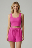 Women’s Two-Piece Sleeveless Crop Top And Shorts Set