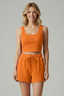Women’s Two-Piece Sleeveless Crop Top And Shorts Set